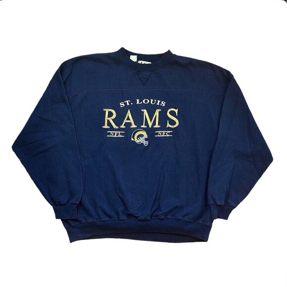 Vintage St. Louis Rams NFC Lee Sports Embroidered Crewneck Sweatshirt - Picture 1 of 4